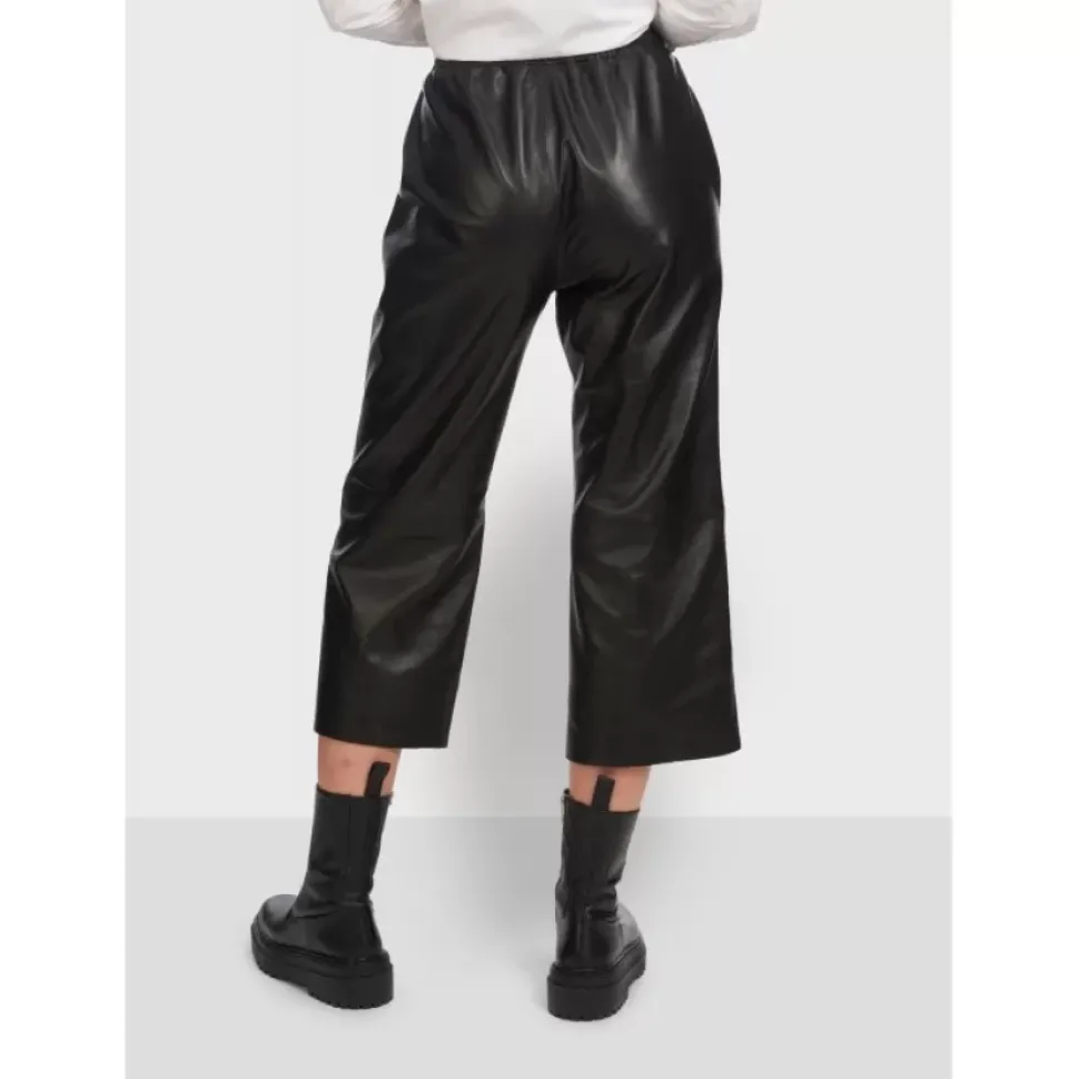 OAKWOOD Pantalons^Loft Noir - Pantalon Court En Cuir Veritable