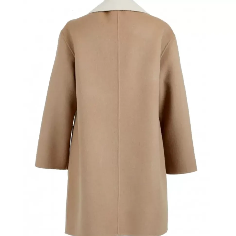OAKWOOD Manteaux^Magdalena Taupe - Manteau Court Reversible En Laine