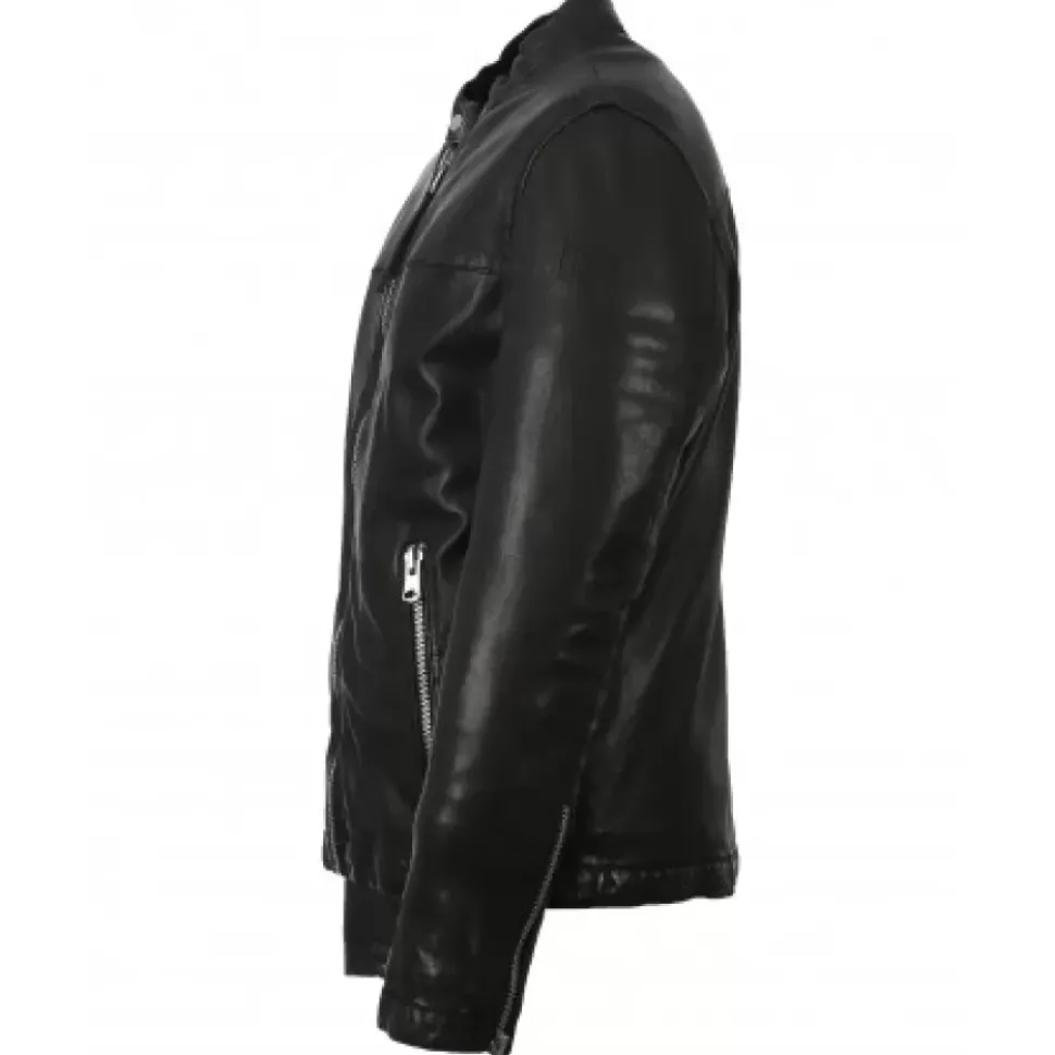 OAKWOOD Blousons^Maiden Noir - Blouson Court En Cuir Veritable