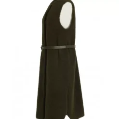 OAKWOOD Gilets^Matcha Kaki - Manteau Sans Manche En Fausse Fourrure Bouclee