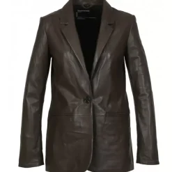 OAKWOOD Vestes^Meg Marron- Blazer En Cuir Veritable De Mouton
