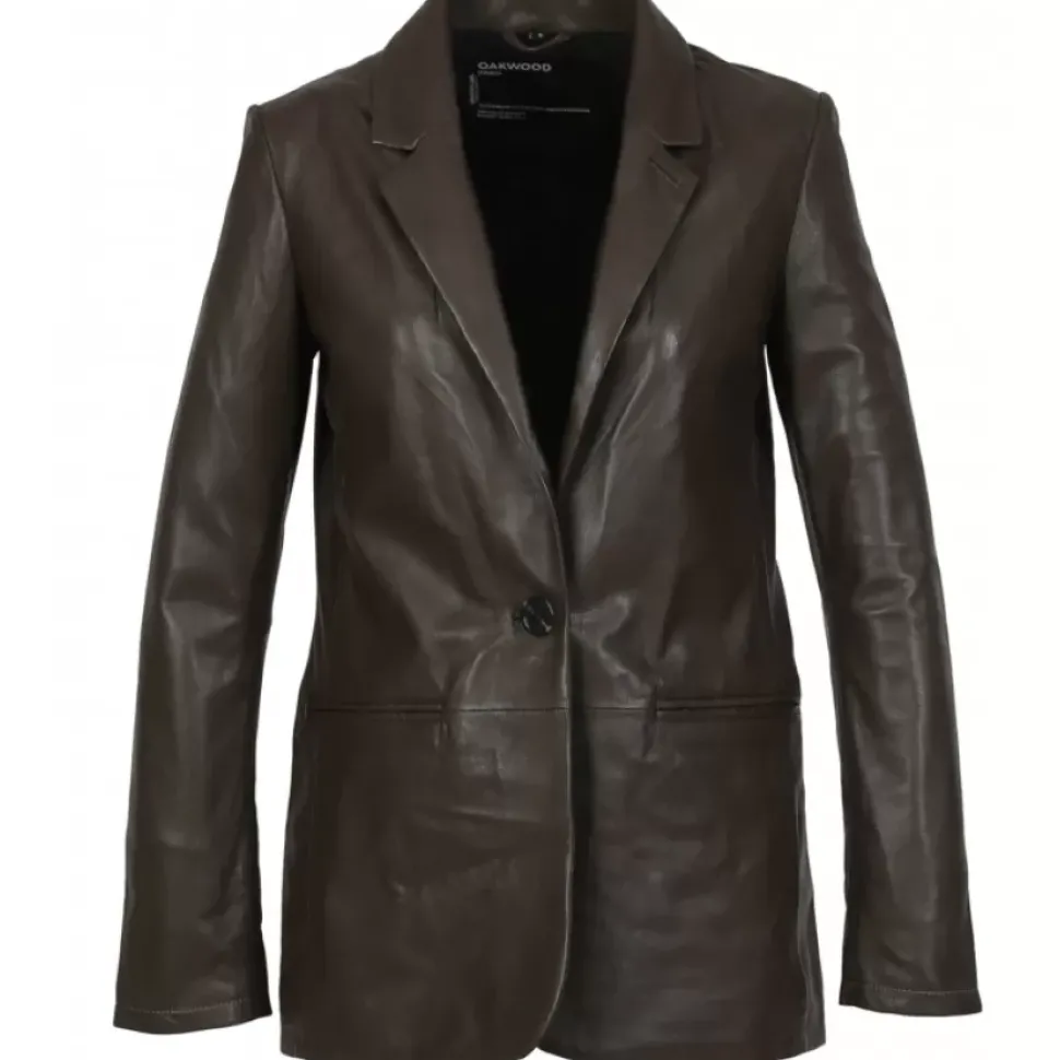 OAKWOOD Vestes^Meg Marron- Blazer En Cuir Veritable De Mouton