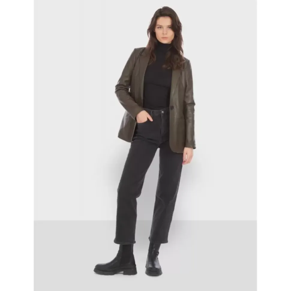 OAKWOOD Vestes^Meg Marron- Blazer En Cuir Veritable De Mouton