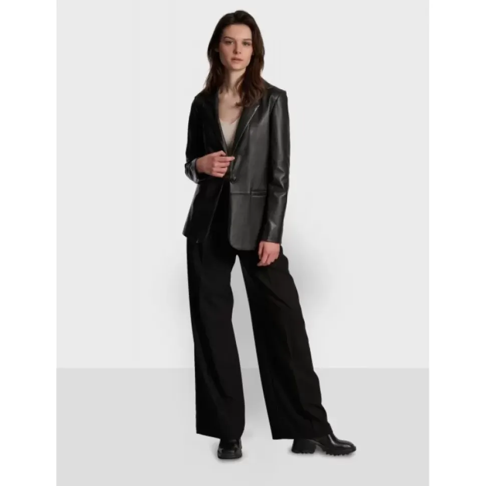 OAKWOOD Tops Et Chemises^Meg Noir - Blazer En Cuir Veritable De Mouton