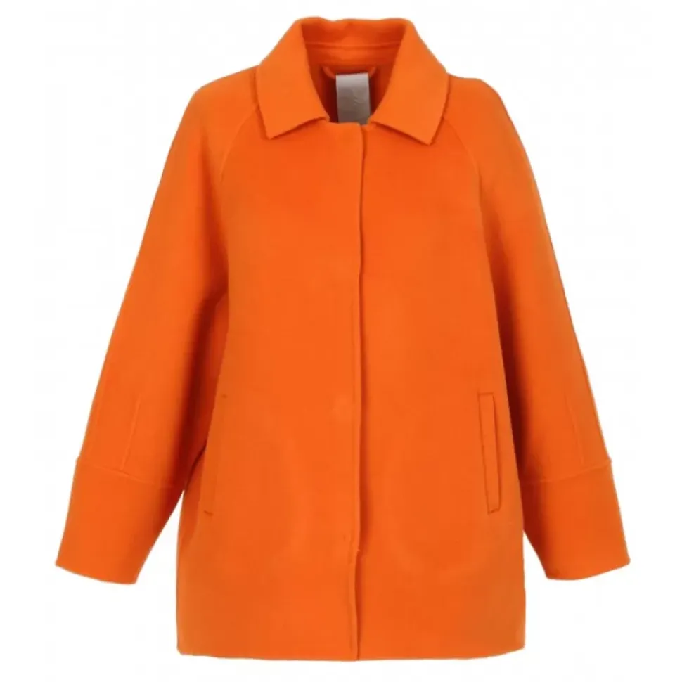 OAKWOOD Manteaux^Melisse Orange - Manteau Court Oversize En Laine Melangee