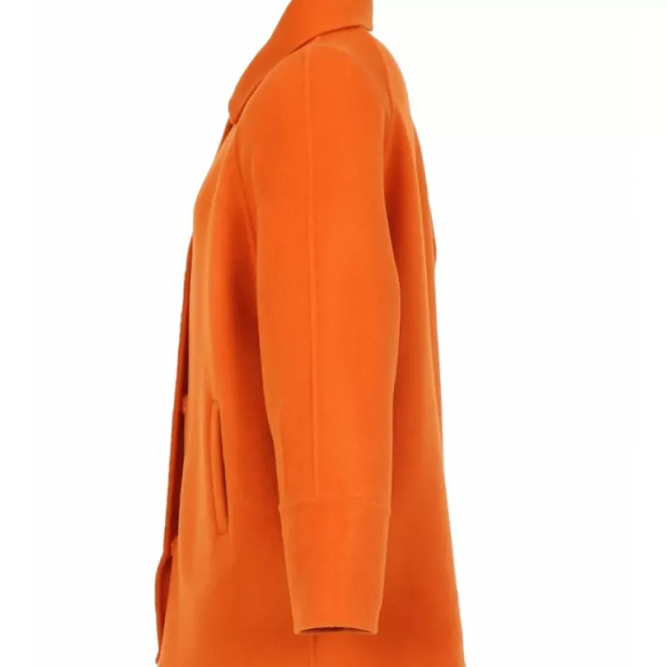 OAKWOOD Manteaux^Melisse Orange - Manteau Court Oversize En Laine Melangee