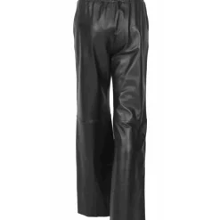 OAKWOOD Pantalons^Mila Noir - Pantalon Large Taille Haute En Cuir Veritable