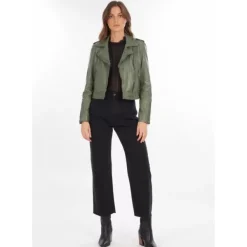 OAKWOOD Blousons^Nikko Amande - Blouson Court En Cuir Veritable Effet Lave