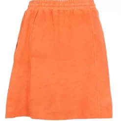 OAKWOOD Jupes Et Shorts^Nina Corail - Jupe Courte En Cuir Veritable De Chevre Velours