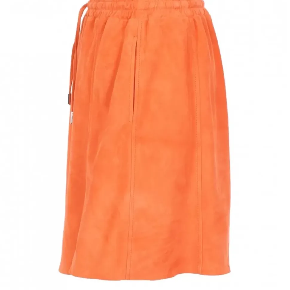 OAKWOOD Jupes Et Shorts^Nina Corail - Jupe Courte En Cuir Veritable De Chevre Velours
