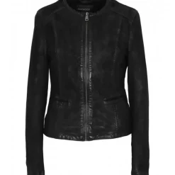 OAKWOOD Blousons^Penny Noir - Blouson A Col Rond En Cuir Veritable