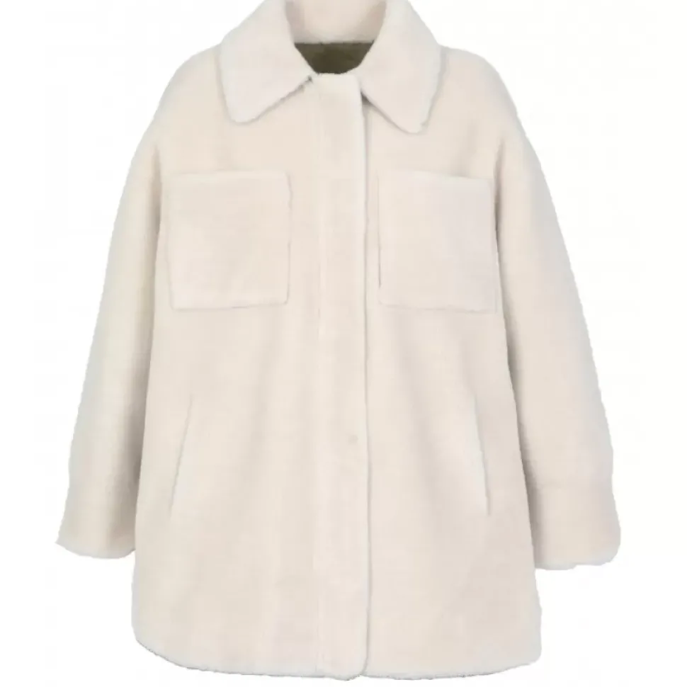 OAKWOOD Manteaux^Perfume Neige Kaki - Manteau Surchemise Reversible Effet Mouton Retourne