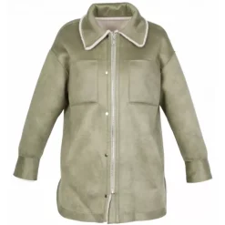 OAKWOOD Manteaux^Perfume Neige Kaki - Manteau Surchemise Reversible Effet Mouton Retourne