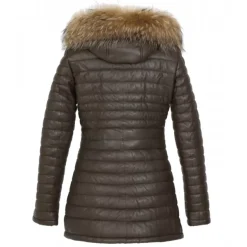 OAKWOOD Doudounes^Poppy Marron - Doudoune Longue En Cuir Veritable