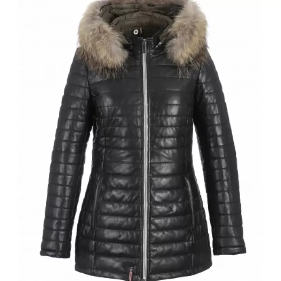 OAKWOOD Doudounes^Poppy Noir - Doudoune Longue En Cuir Veritable