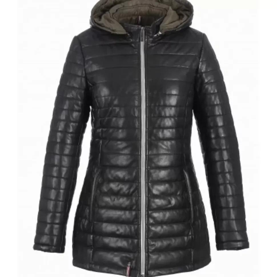 OAKWOOD Doudounes^Poppy Noir - Doudoune Longue En Cuir Veritable