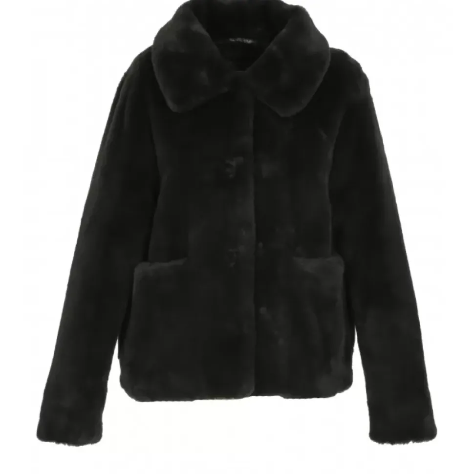 OAKWOOD Manteaux^Possession Gris Fonce - Manteau Court En Fausse Fourrure