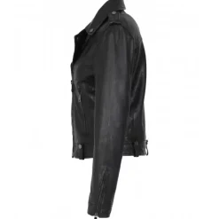 OAKWOOD Blousons^Princess 6 Noir - Blouson Esprit Biker En Cuir Veritable