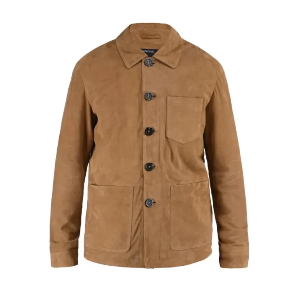 OAKWOOD Vestes^Riccardo Tan - Veste Col Chemise En Cuir Veritable De Chevre Velours