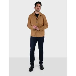 OAKWOOD Vestes^Riccardo Tan - Veste Col Chemise En Cuir Veritable De Chevre Velours
