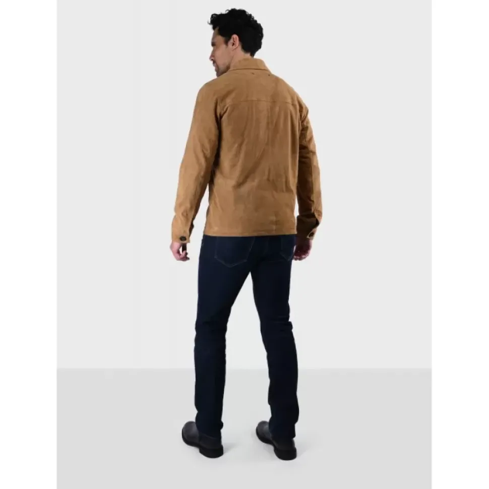 OAKWOOD Vestes^Riccardo Tan - Veste Col Chemise En Cuir Veritable De Chevre Velours