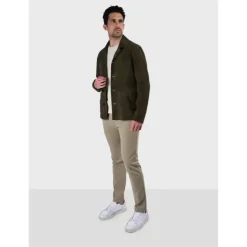 OAKWOOD Vestes^Riccardo Vert Fonce - Veste Col Chemise En Cuir Veritable De Chevre Velours