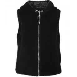 OAKWOOD Gilets^Smiley Noir - Gilet Sans Manche En Fausse Fourrure 100% Laine / Nylon