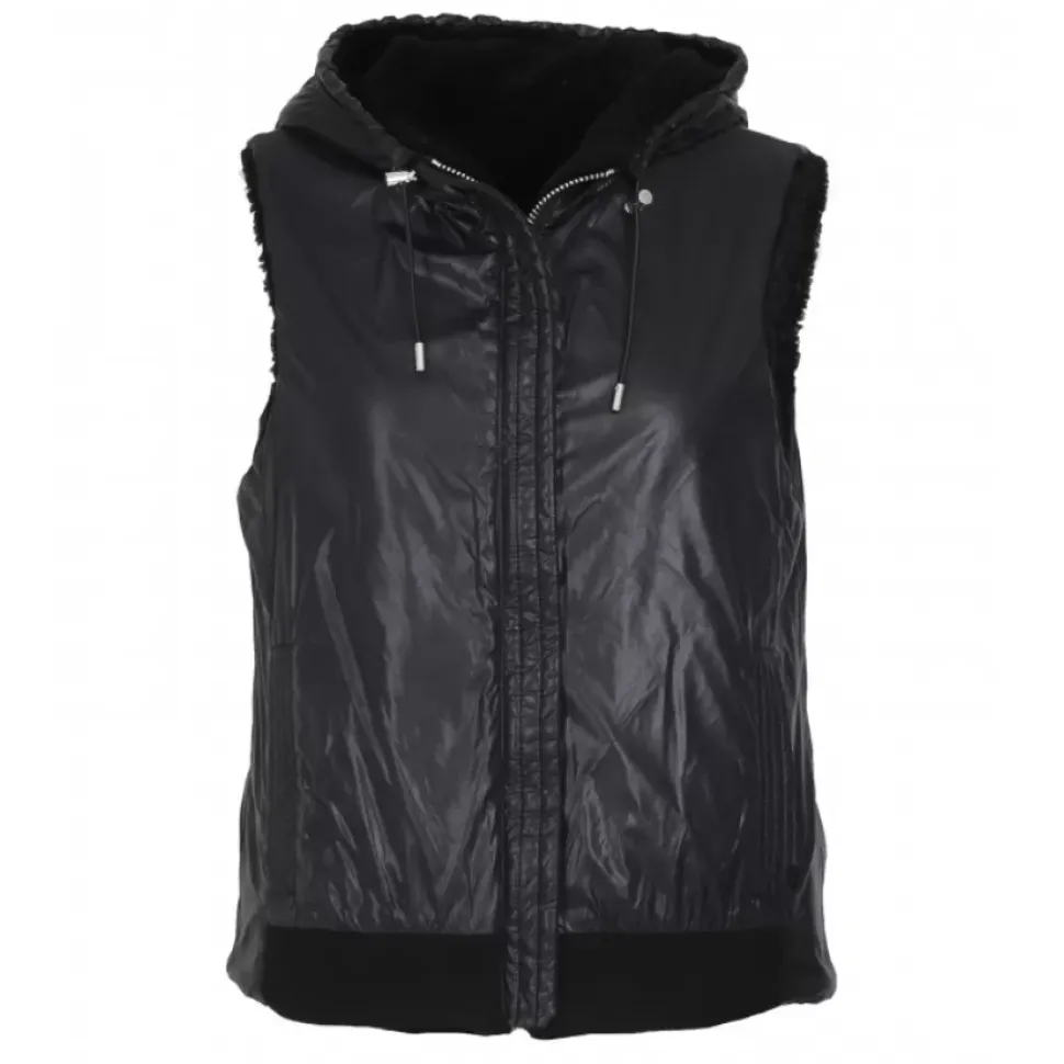 OAKWOOD Gilets^Smiley Noir - Gilet Sans Manche En Fausse Fourrure 100% Laine / Nylon