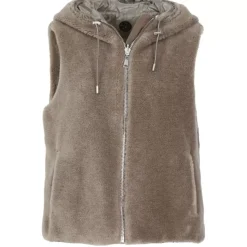 OAKWOOD Gilets^Smiley Taupe - Gilet Sans Manche En Fausse Fourrure 100% Laine / Nylon