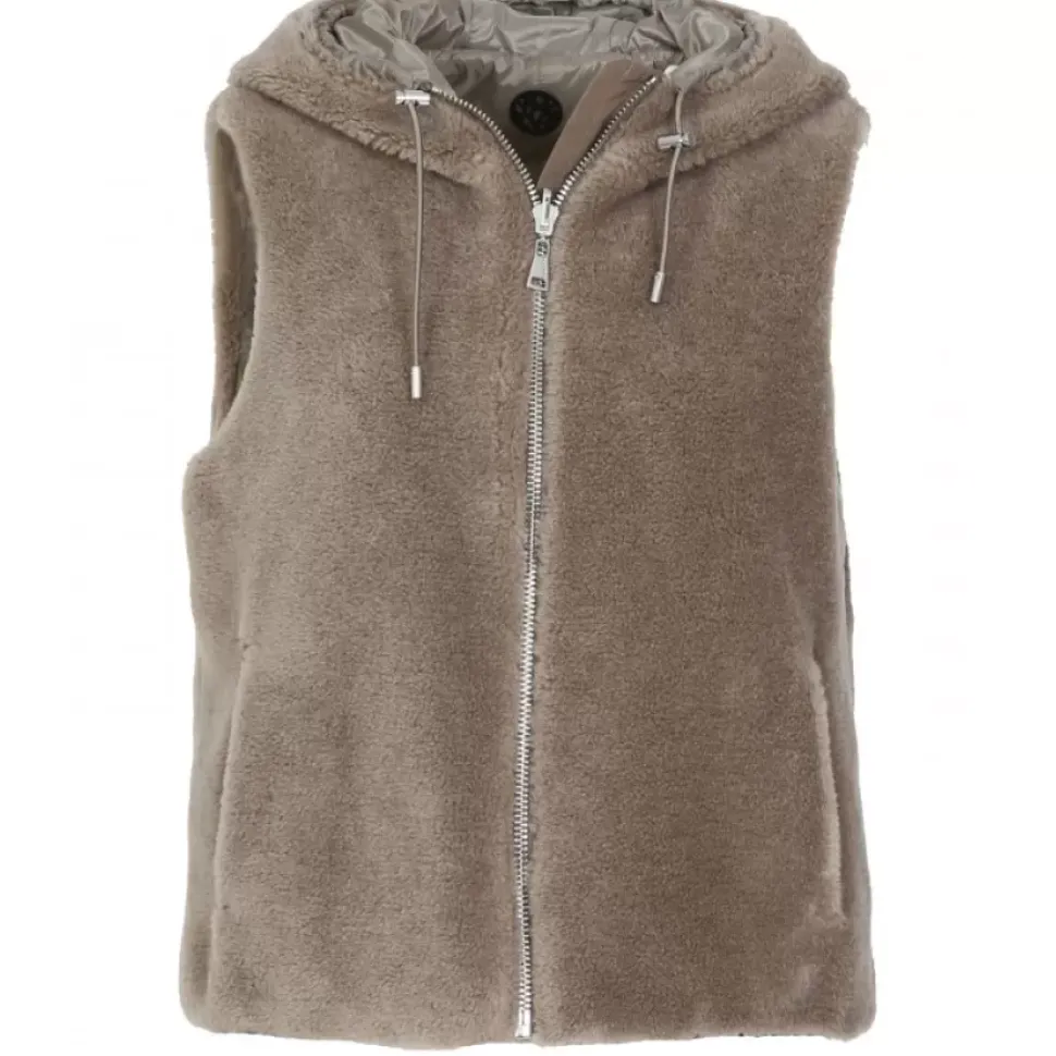 OAKWOOD Gilets^Smiley Taupe - Gilet Sans Manche En Fausse Fourrure 100% Laine / Nylon