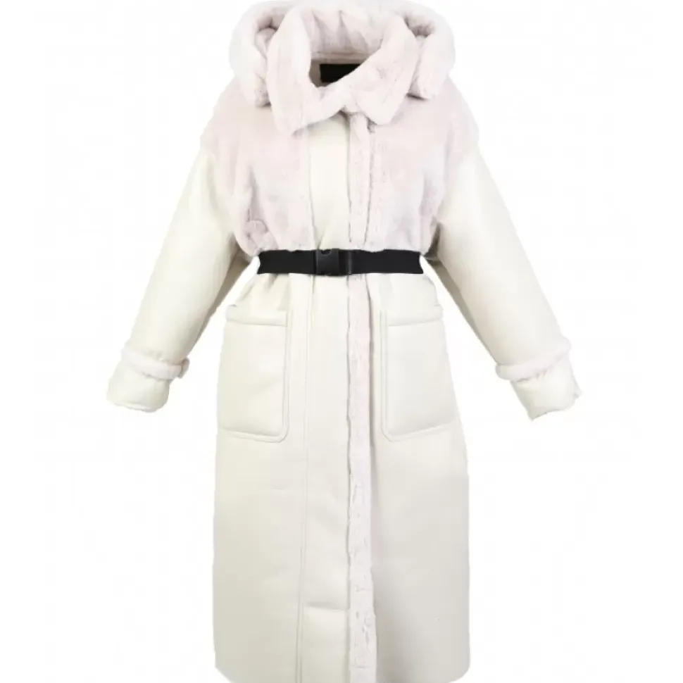 OAKWOOD Manteaux^Sofia Coquille - Manteau Long Tri-Matiere Fausse Fourrure / Similicuir / Nylon Doudoune