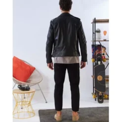 OAKWOOD Blousons^Soldier Noir - Blouson Biker A Fermeture Asymetrique En Cuir Veritable Effet Lave