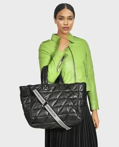OAKWOOD Accessoires^Sorolla Noir - Sac Cabas En Cuir Veritable Matelasse