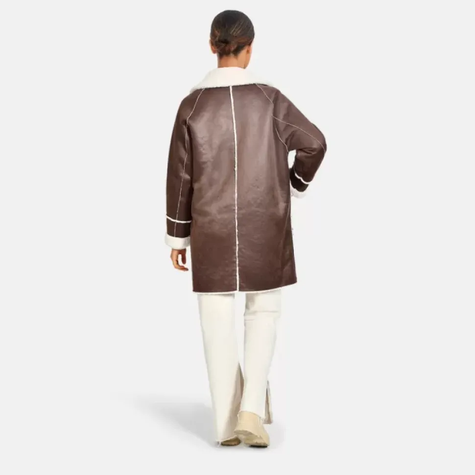 OAKWOOD Vestes^Spectacle Marron Vieilli - Veste Effet Peau Retournee Fourrure Synthetique