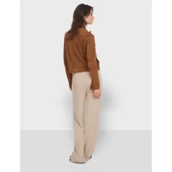 OAKWOOD Vestes^Taste Tobacco - Veste Courte En Cuir Veritable De Chevre Velours