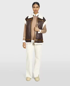 OAKWOOD Gilets^Theatre Marron Vieilli - Veste Effet Peau Retournee Fourrure Synthetique