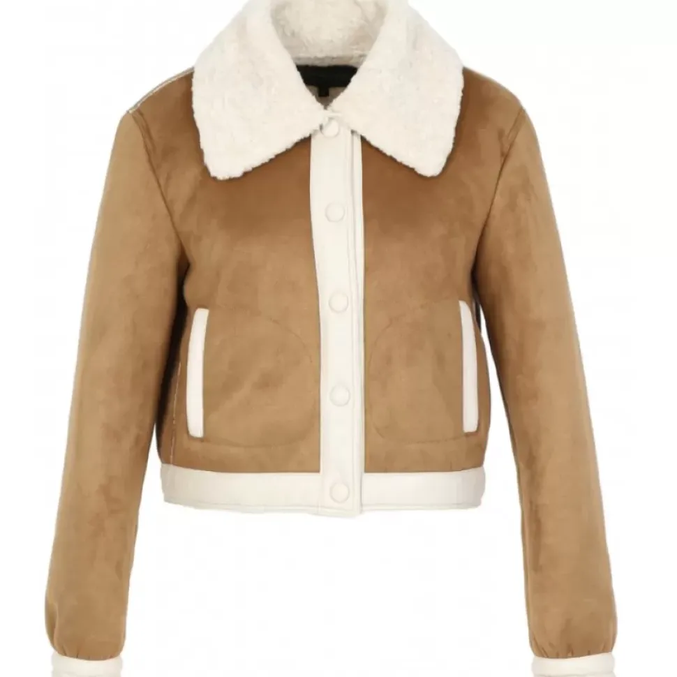 OAKWOOD Vestes^Tower Tan - Veste Courte Effet Mouton Retourne