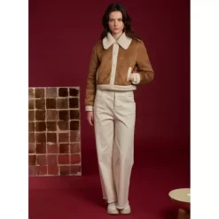 OAKWOOD Vestes^Tower Tan - Veste Courte Effet Mouton Retourne
