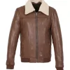 OAKWOOD Bombers^Trader Tan - Blouson Inspiration Bombardier En Cuir Veritable