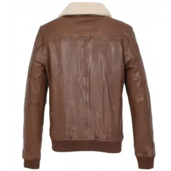 OAKWOOD Bombers^Trader Tan - Blouson Inspiration Bombardier En Cuir Veritable