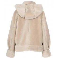 OAKWOOD Blousons^Tresor Cafe - Manteau Court Reversible Effet Mouton Retourne