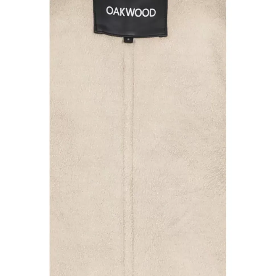 OAKWOOD Blousons^Tresor Cafe - Manteau Court Reversible Effet Mouton Retourne