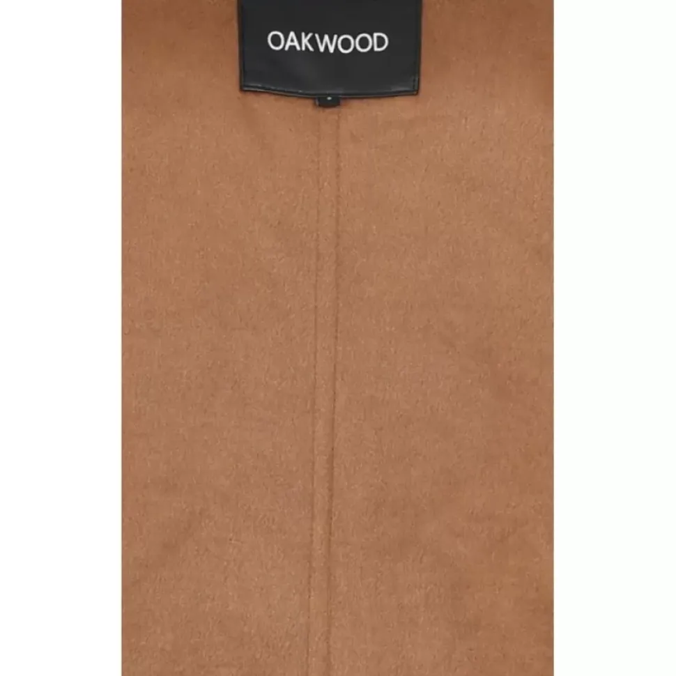 OAKWOOD Blousons^Tresor Cognac - Manteau Court Reversible Effet Mouton Retourne