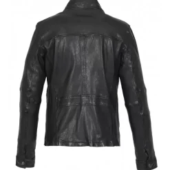 OAKWOOD Blousons^Trucker Noir - Blouson Col Haut En Cuir Veritable