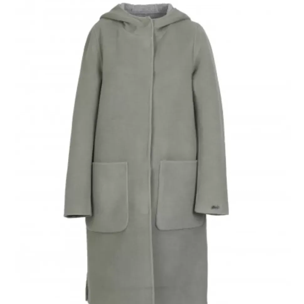 OAKWOOD Manteaux^University Bi Amande/Gris Clair - Manteau A Capuche Long En Laine