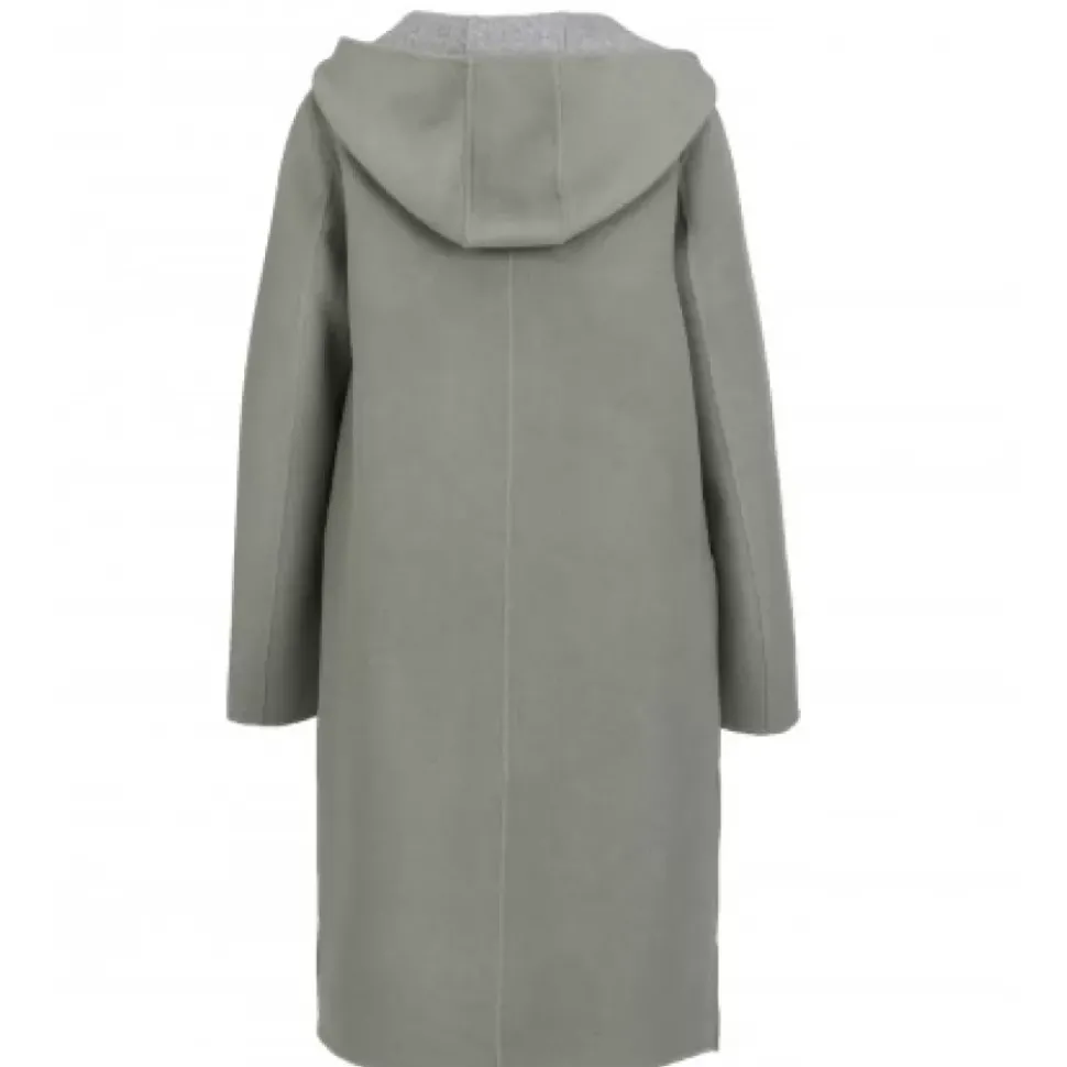 OAKWOOD Manteaux^University Bi Amande/Gris Clair - Manteau A Capuche Long En Laine