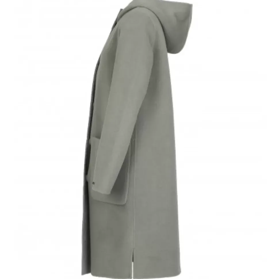 OAKWOOD Manteaux^University Bi Amande/Gris Clair - Manteau A Capuche Long En Laine