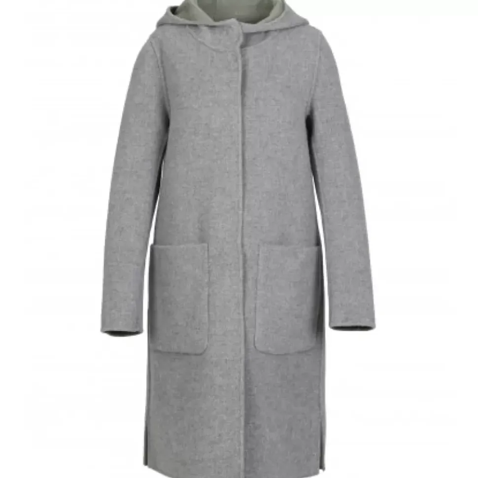 OAKWOOD Manteaux^University Bi Amande/Gris Clair - Manteau A Capuche Long En Laine