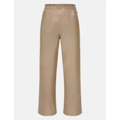 OAKWOOD Pantalons^Uranus Beige Fonce Pantalon Large Cuir Veritable