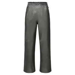 OAKWOOD Pantalons^Uranus Kaki Fonce Pantalon Large Cuir Veritable